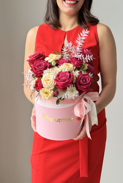 Цветочная композиция 67 на день влюбленных