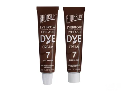 BRONSUN Крем-краска для бровей и ресниц BRC-0007, темно-коричневый №7, 15мл
