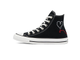 Купить оригиналы Кеды Converse All Star Valentines Day черные высокие с вышивкой 171158C