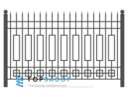 Сварной забор с элементами ковки KSZ15-38 с пиками