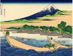 Картина обогреватель, репродукция японской живописи Изображение пляжа Тагоноура в Эдзири, тракт Тока