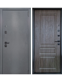 STEEL ART (СТИЛ АРТ) МЕЛИТОПОЛЬ. МОДЕЛЬ 294. СТАЛЬНОЙ ЛИСТ, БУКЛЕ ДАРК ГРЕЙ/ ПАНЕЛЬ МДФ, цвет ДУБ СЕРЫЙ