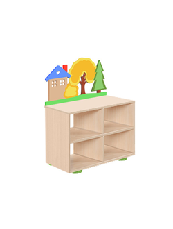 СТОЙКА ЗОНИРОВАНИЯ 4 СТЕЛЛАЖ 1 С ДЕКОРОМ