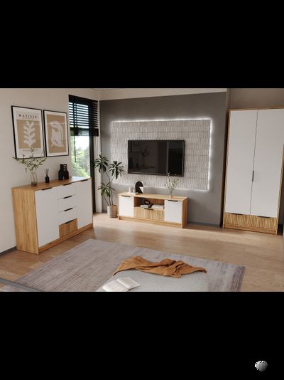 Ивис Комод КМ-002 Дуб Крафт золотой / Белый