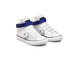 Кеды Converse Pro Blaze Strap белые высокие кожаные с синей застежкой