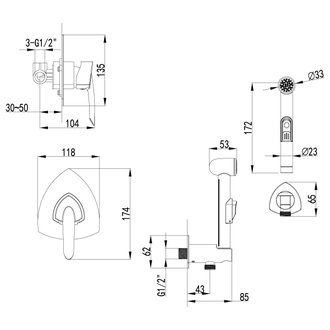 Смеситель для биде Mars LM3519C