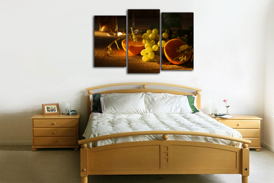 Модульная картина "Виноград с апельсином"