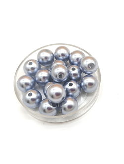 Бусины пластиковые под жемчуг 10 мм, цвет холодный голубой