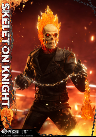 ПРЕДЗАКАЗ - Призрачный Гонщик (Николас Кейдж, Ghost Rider) - Коллекционная ФИГУРКА 1/6 scale Skeleton Knight (PT-sp59) - PRESENT TOYS ?ЦЕНА: 24900 РУБ.?