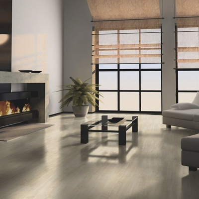 Виниловый пол Wineo 400 Wood XL Silence Oak Beige DB00124 в интерьере гостиной