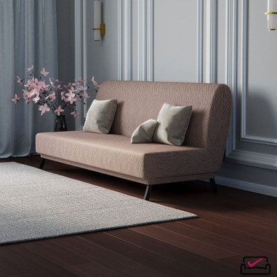 Чехол на 3х местный диван Без подлокотников , диван-книжку, диван Клик-кляк  Жаккард Волна Капучино. Россия