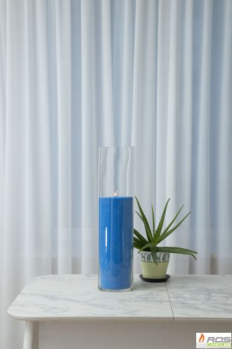 Готовая насыпная свеча синяя "Цилиндр", ароматическая "Ванильная карамель" 150мм*600мм