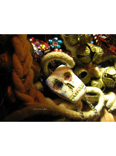 Подвеска &quot;Мексиканский череп&quot; - необычное украшение к Хэллоуину