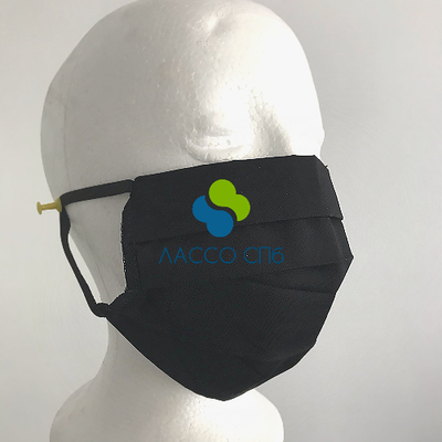 Многоразовая Защитная маска Черная Хлопковая двухслойная