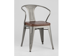 Стул TOLIX ARMS SOFT с подлокотниками серебристый