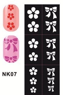 Трафарет для маникюра NK07  (12 шт в упаковке)