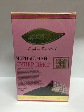 Чай  листовой Lakruti Супер Пеко 200 гр.
