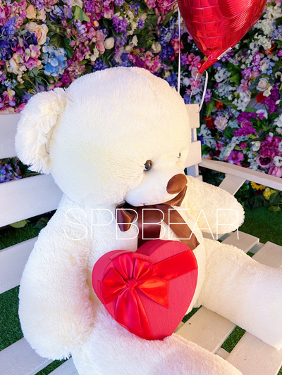 Подарочный набор №1 - Плюшевый мишка 120 см, Шары сердца 2, Киндер бокс средний