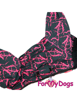 Дождевик черно/розовый НЕОН для мопсов и французов