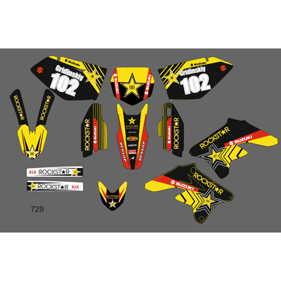 Наклейки на Suzuki RM RMZ 125 , 250 2007 2008 2009 #729