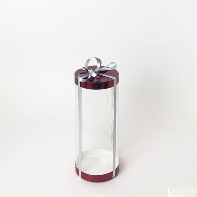 Коробка для торта JUST. Красная. Диаметр 12,5 см, Высота 28 см, Упаковка 10 штук