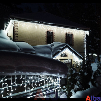 Бахрома 3*0.6 м БЕЛЫЙ ХОЛОДНЫЙ, постоянное свечение IP 65, резина