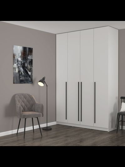 Брандо 67.13 (h2380) (4-х дв.) шкаф для одежды (ЛДСП белый / ЛДСП белый)