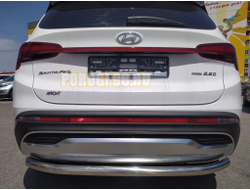 Защита заднего бампера d60 для Hyundai Santa fe 2021-2024