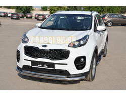 Защита переднего бампера двойная d60/42 для Kia Sportage 2016-2018