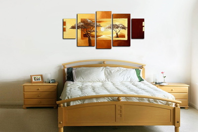 Модульная картина "Солнце и два дерева"