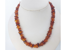 Бусы простые из коньячного янтаря