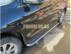 Пороги с накладным листом Папа Тюнинг d53 для HAVAL M6 2023-