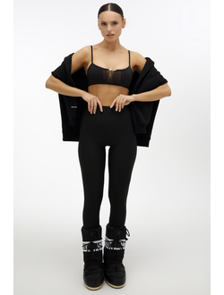 Легинсы с высокой посадкой, утепленные (черный)