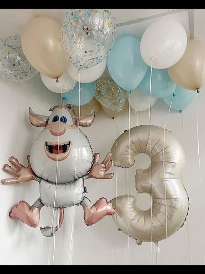 Набор шаров с гелием "Буба поздравляет с днем рождения!"