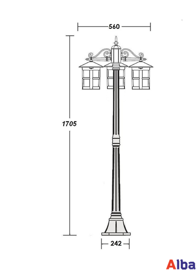 Cordoba 15808 Парковый светильник, h170см