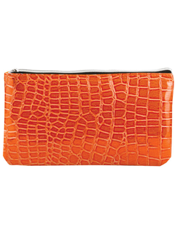 Пенал-косметичка BRAUBERG под крокодиловую кожу, "Сафари", оранжевый, 24х13х1 см, 226734