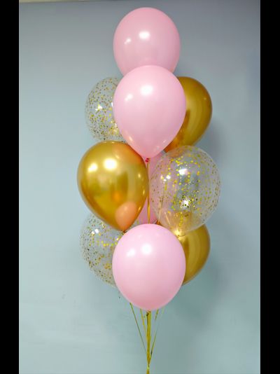 Набор шаров розово-золотой