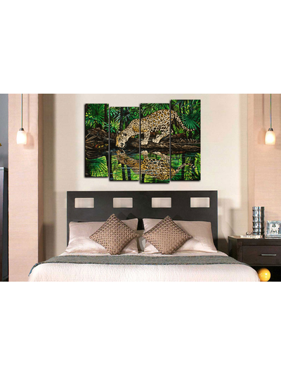 Модульная картина "Хищник на водопое"