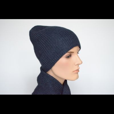 Синий шарф из альпака и шелка Vizio Италия 9015 S