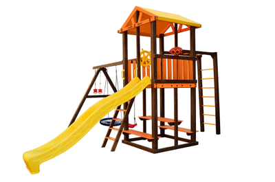 Детский уличный игровой комплекс Perfetto sport Bari 6 с качелями Паутина в Воронеже,