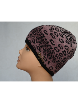 Сиреневая трикотажная женская шапка Италия Vizio 4953 фото