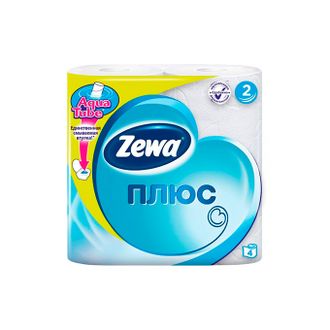 Туалетная бумага Zewa Плюс без аромата, белая, 2 слоя, 4 рулона