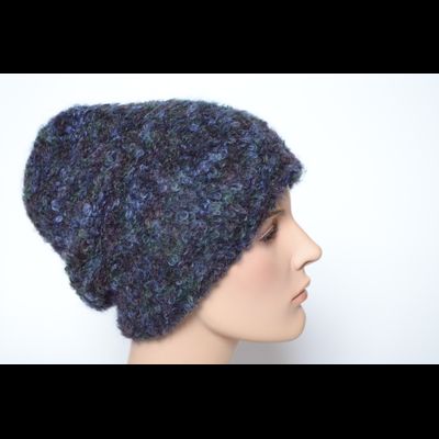 Вязаная шапка женская зима 2022 Vizio Италия 6957 сине- черная
