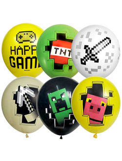 Воздушные шары с гелием "Пиксели" 30см