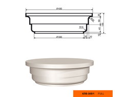 Капитель к фасадной колонне из пенополистирола с покрытием LEPNINAPLAST КЛВ-305/1 FULL