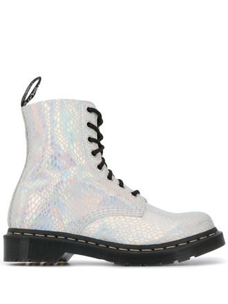 Ботинки Dr. Martens 101 металлик белые