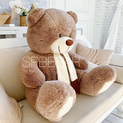 Большой плюшевый медведь 140 см кофейный Барни