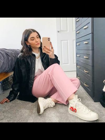 Converse Comme Des Garcons Play с сердечком белые высокие