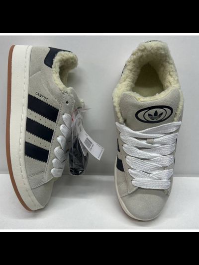 Adidas Campus 00s Crystal White Core Black с мехом