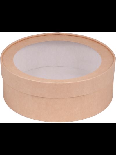 Коробка круглая для зефира, печенья с/о (крафт), Д200*70мм